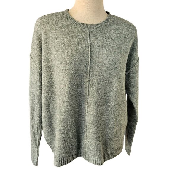 Legendary Outfitters Oversized Knit Sweater Women L Blue-Gray Crew Neck Long Slv - Picture 10 of 10